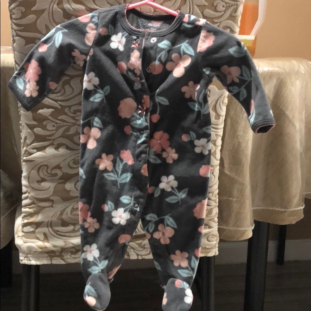 Carters 3M Flower Fleece PJs